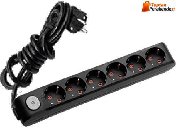 Viko Multi-Let Altılı Grup Priz Anahtarlı Topraklı 2 Metre Siyah (Çocuk Korumalı) 90137602